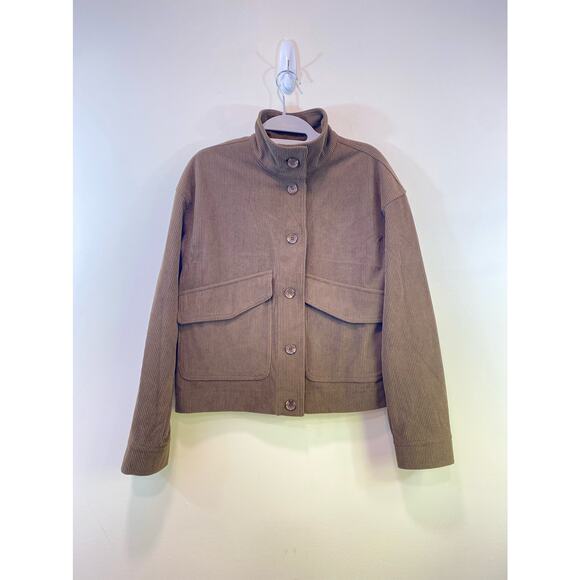 Avec Les Filles Brown Corduroy Button Up Blazer Jacket  XS  Mock Neck Lagenlook - Picture 8 of 11